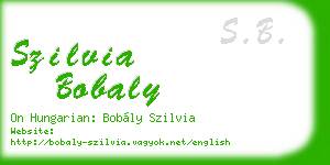 szilvia bobaly business card